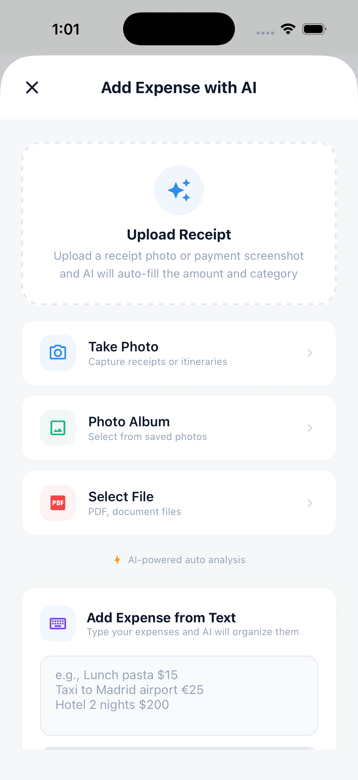 Budget — total spend with category breakdown