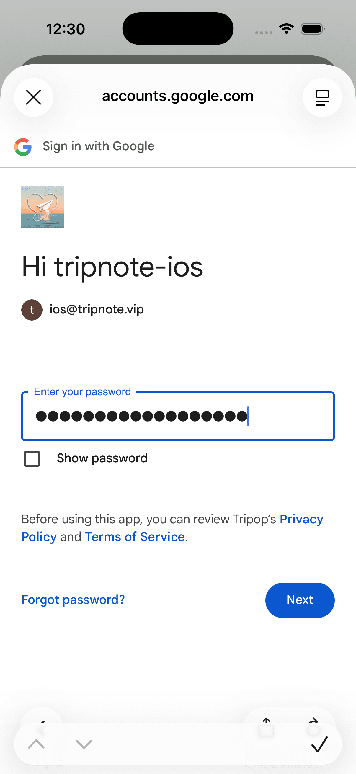 Google account sign-in