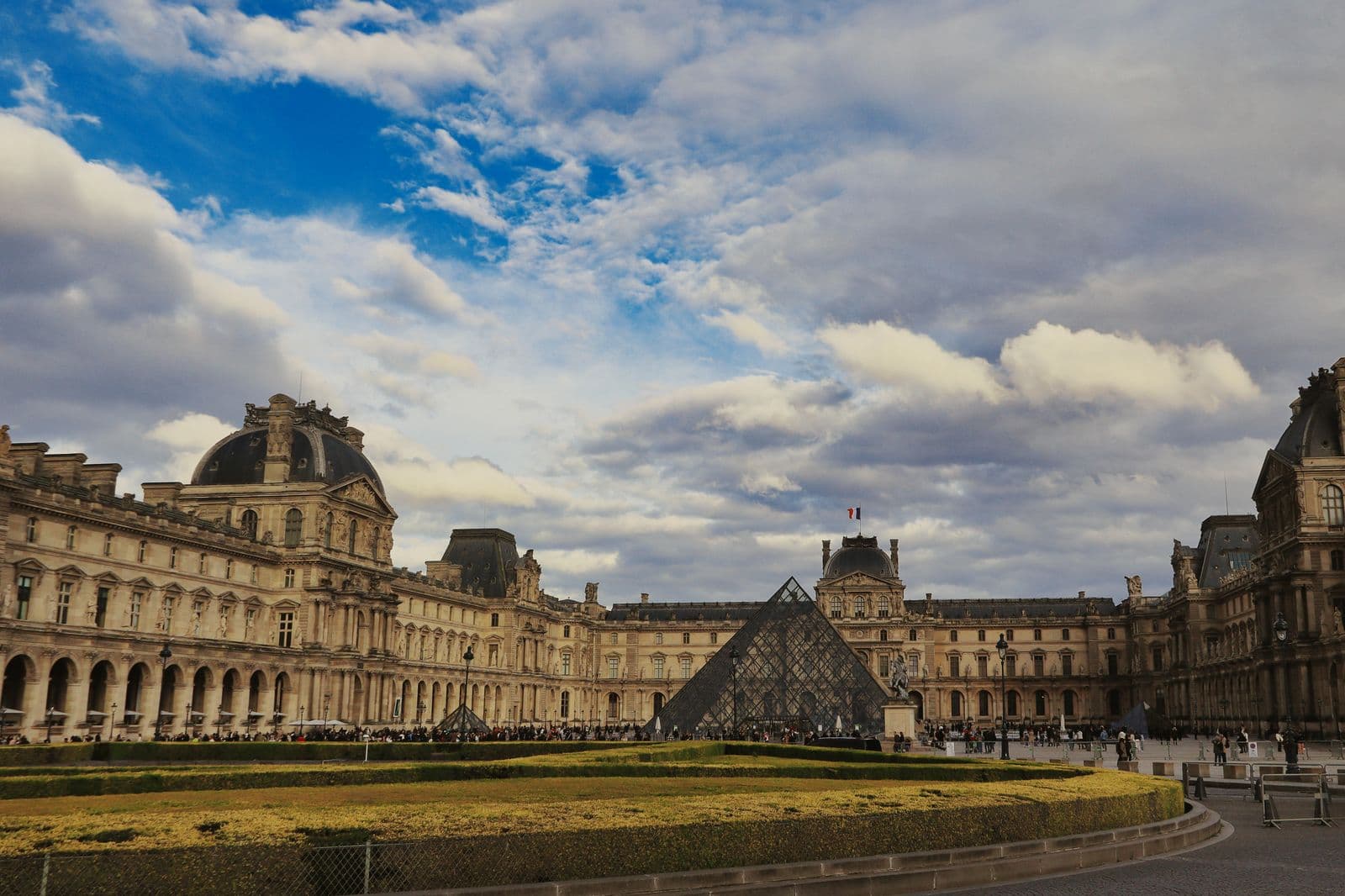 The Louvre courtyard and glass pyramid