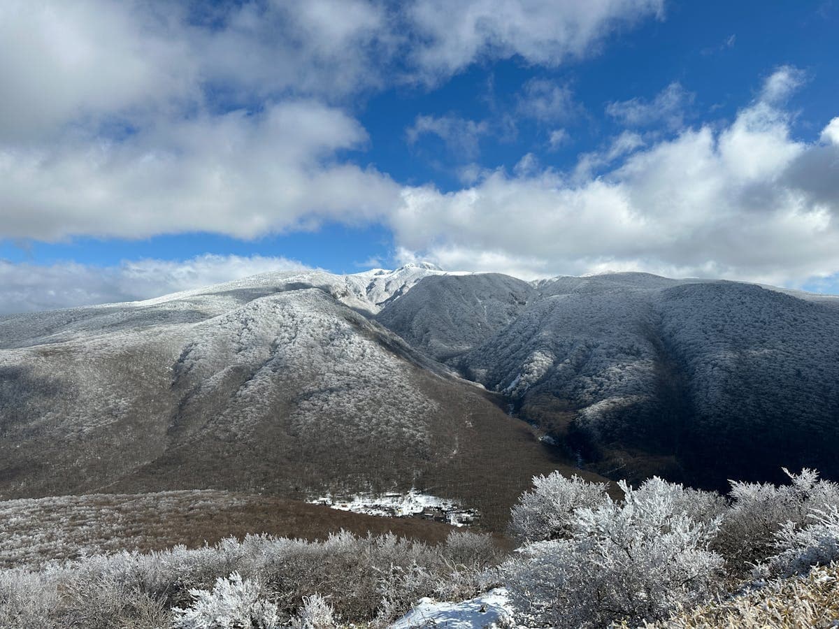 Hallasan in winter, Korea's highest peak (1,947m) blanketed in snow, seen from Witse Oreum