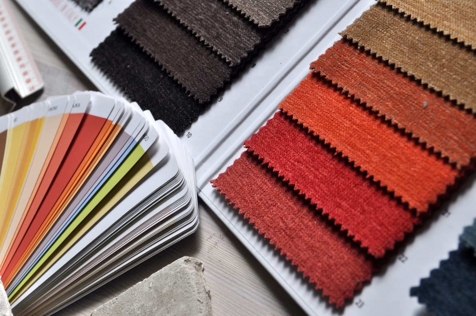 Color swatches organized by seasonal type