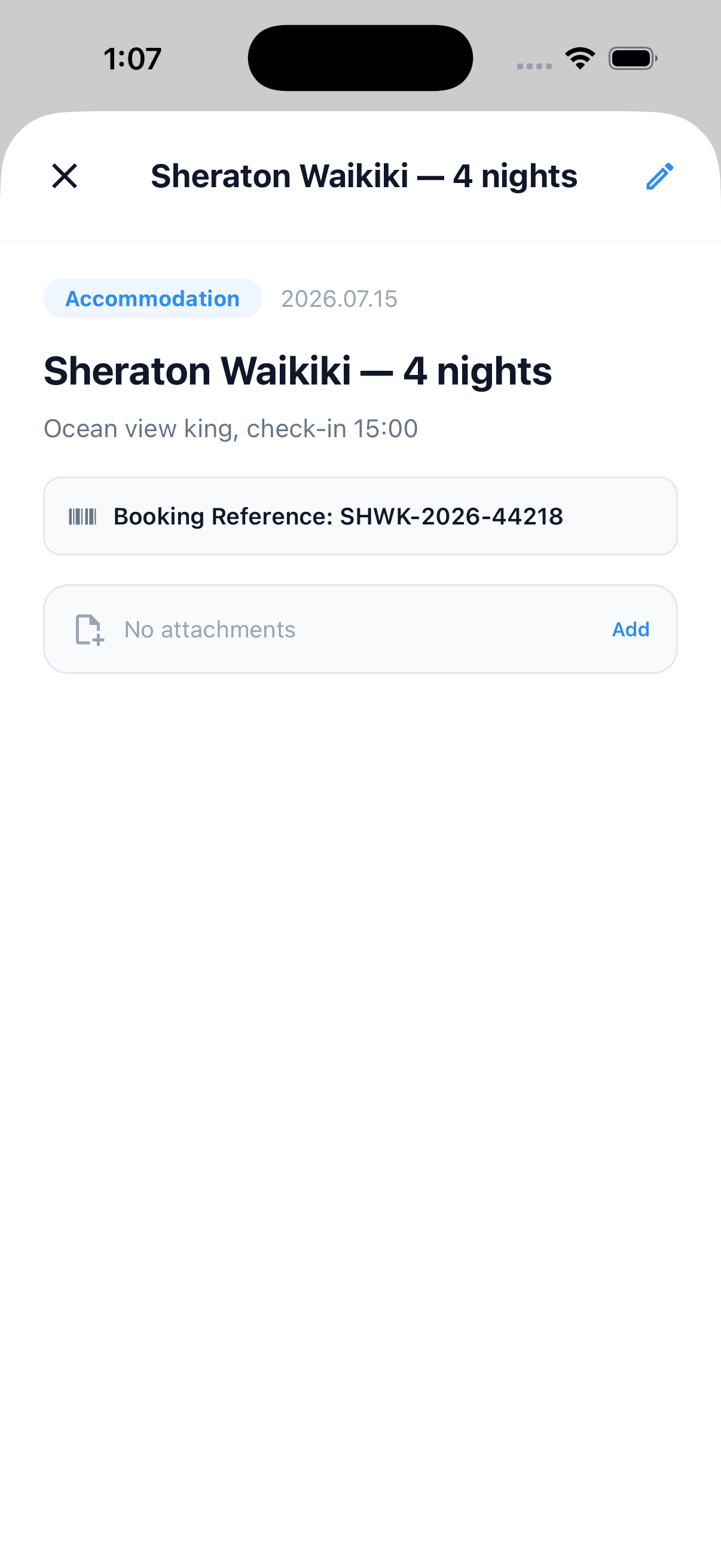 Voucher detail, auto-linked to schedule