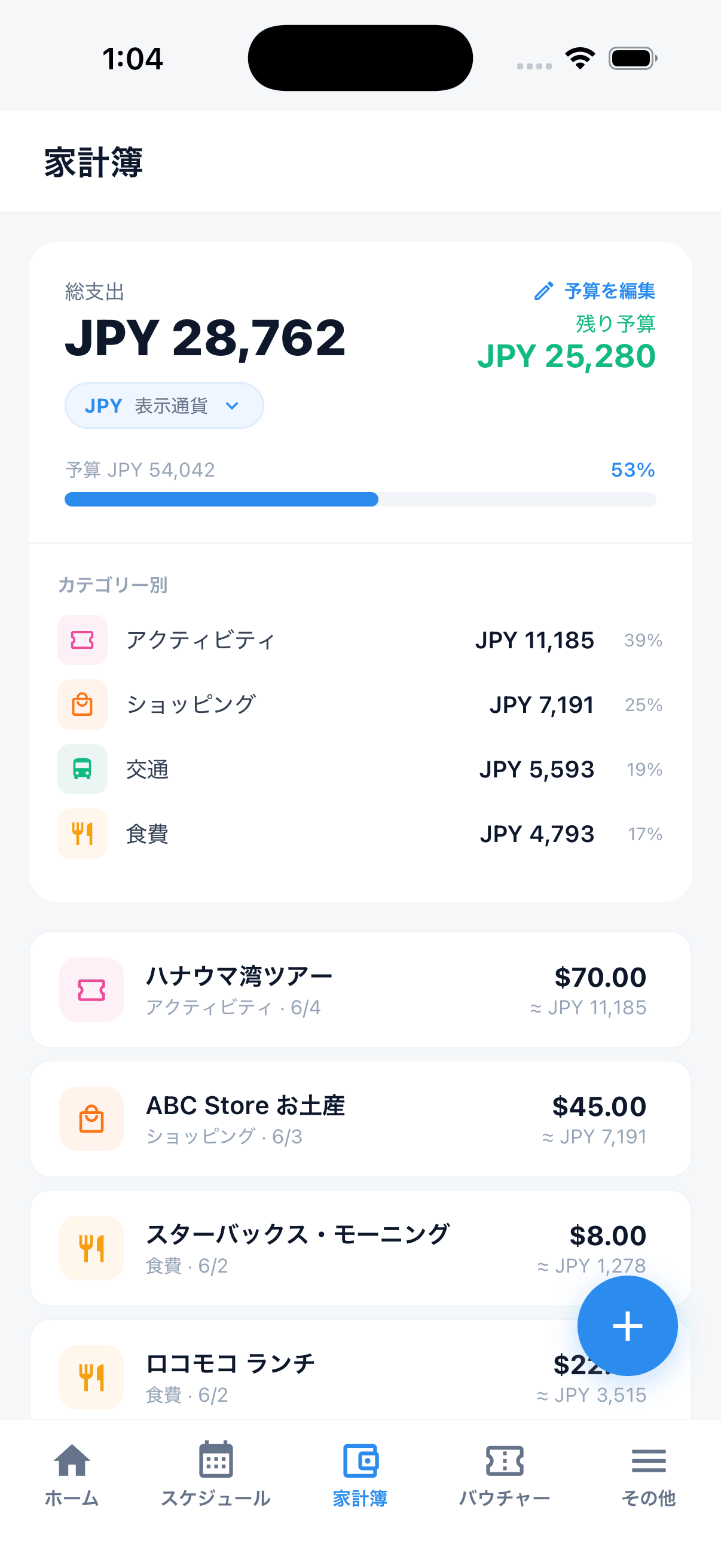 手動入力, 外貨・カテゴリ