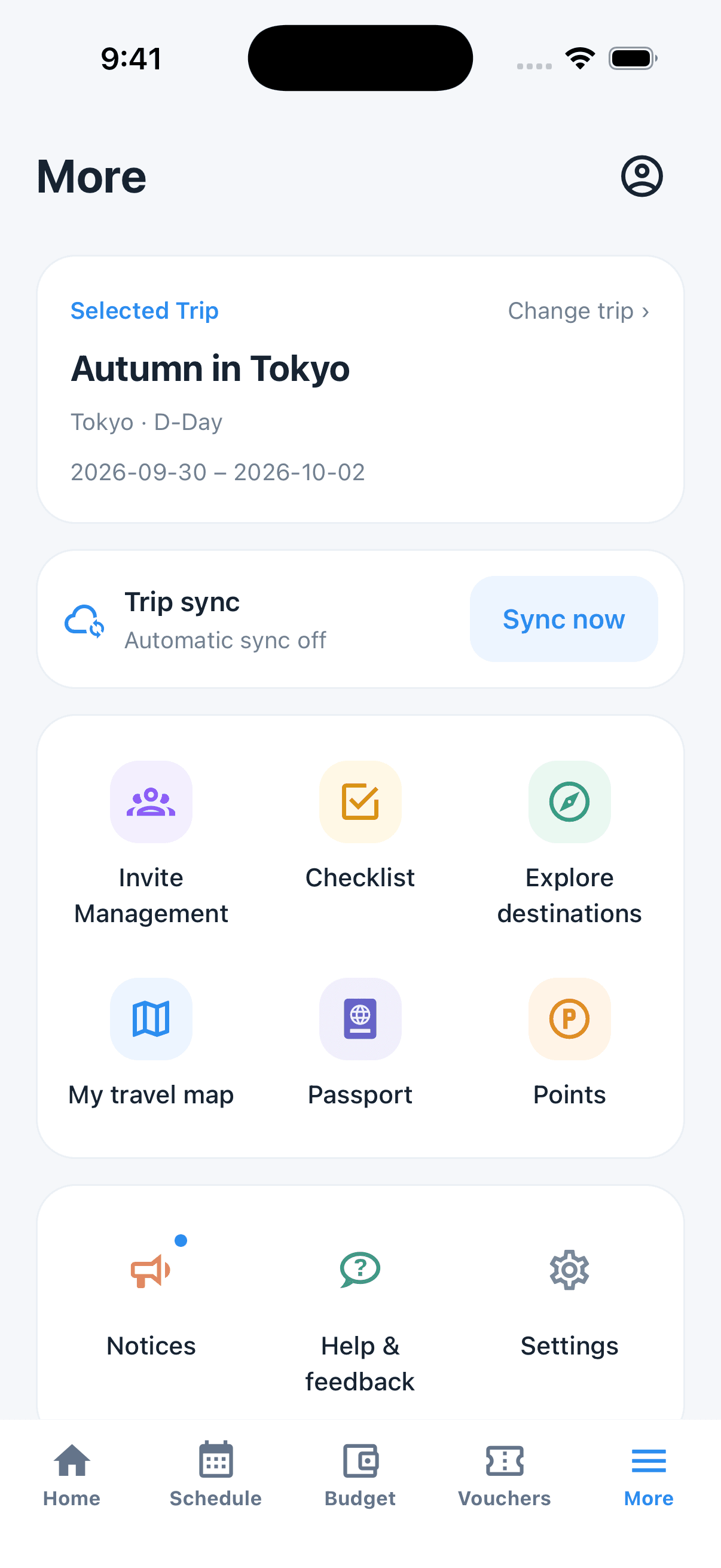 More with the current trip, a sync card and colorful tool icons